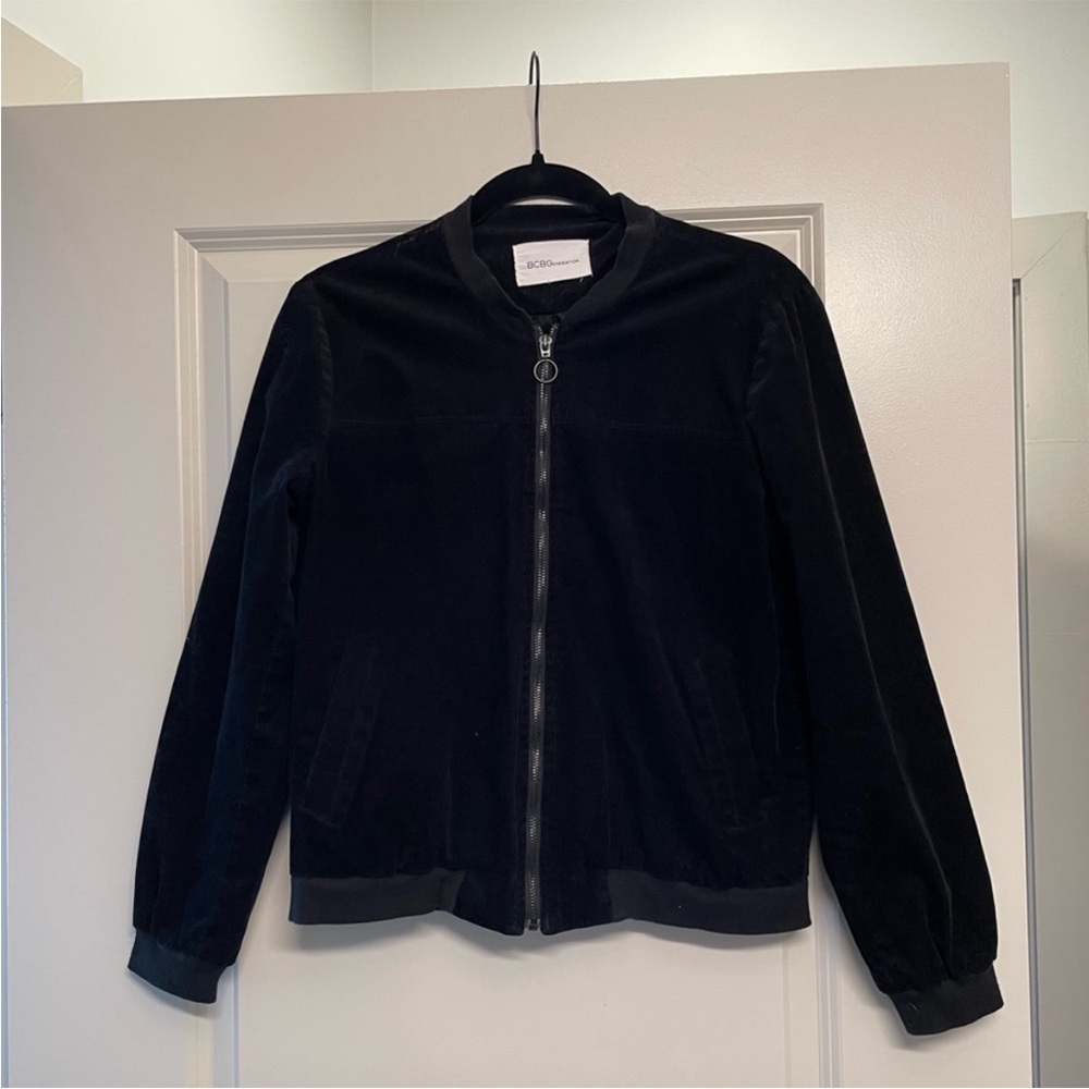 BCBGeneration Black Velvet Bomber Jacket